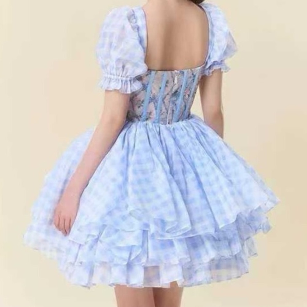 LIMITED Selkie The Swan Trellis Song Mini Dress Short Sleeve Version Medium - Picture 5 of 13